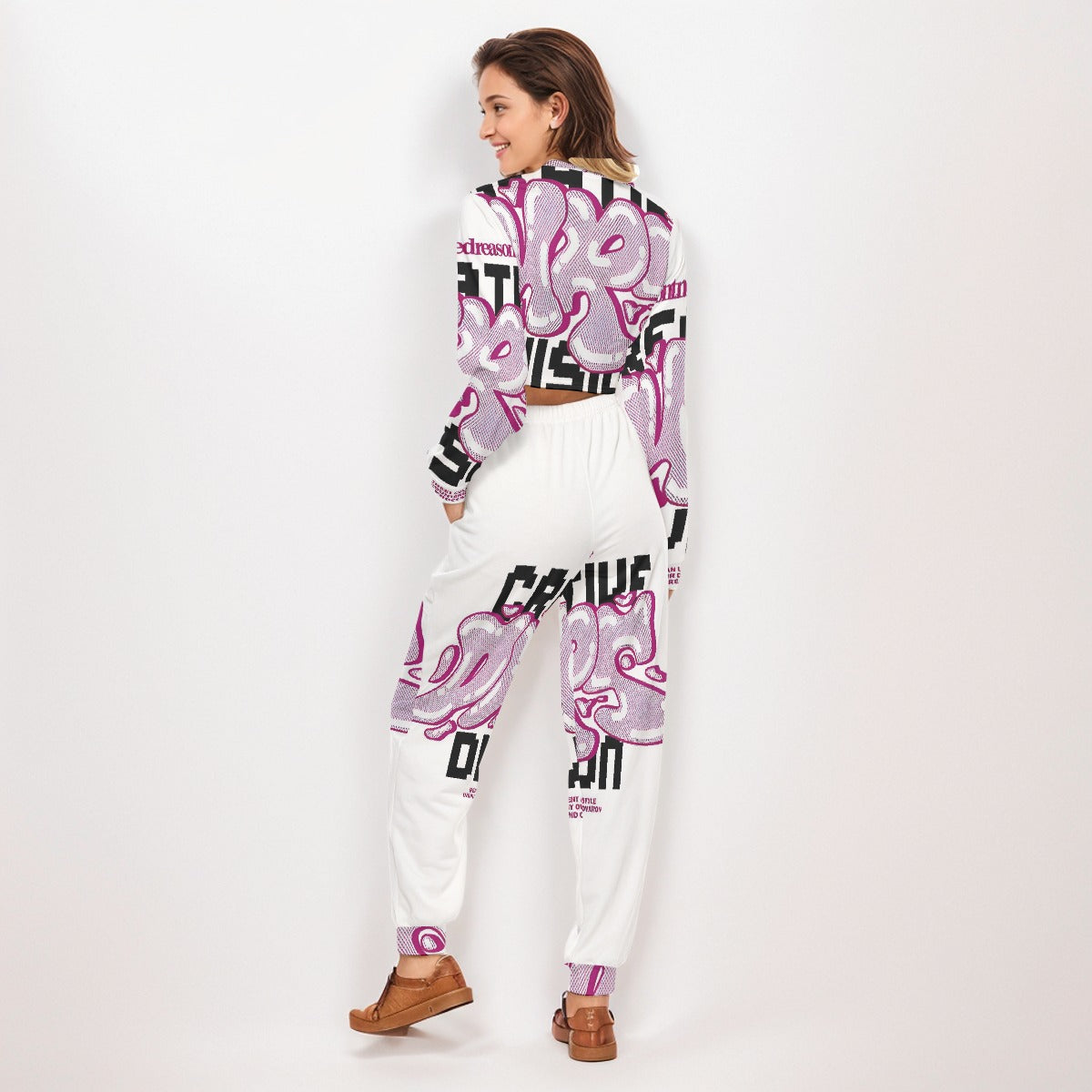 Creative Vision Women's Crop Sweatshirt Suit