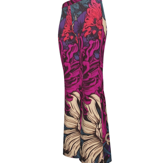 Floral Flare Women's Skinny Flare Pants