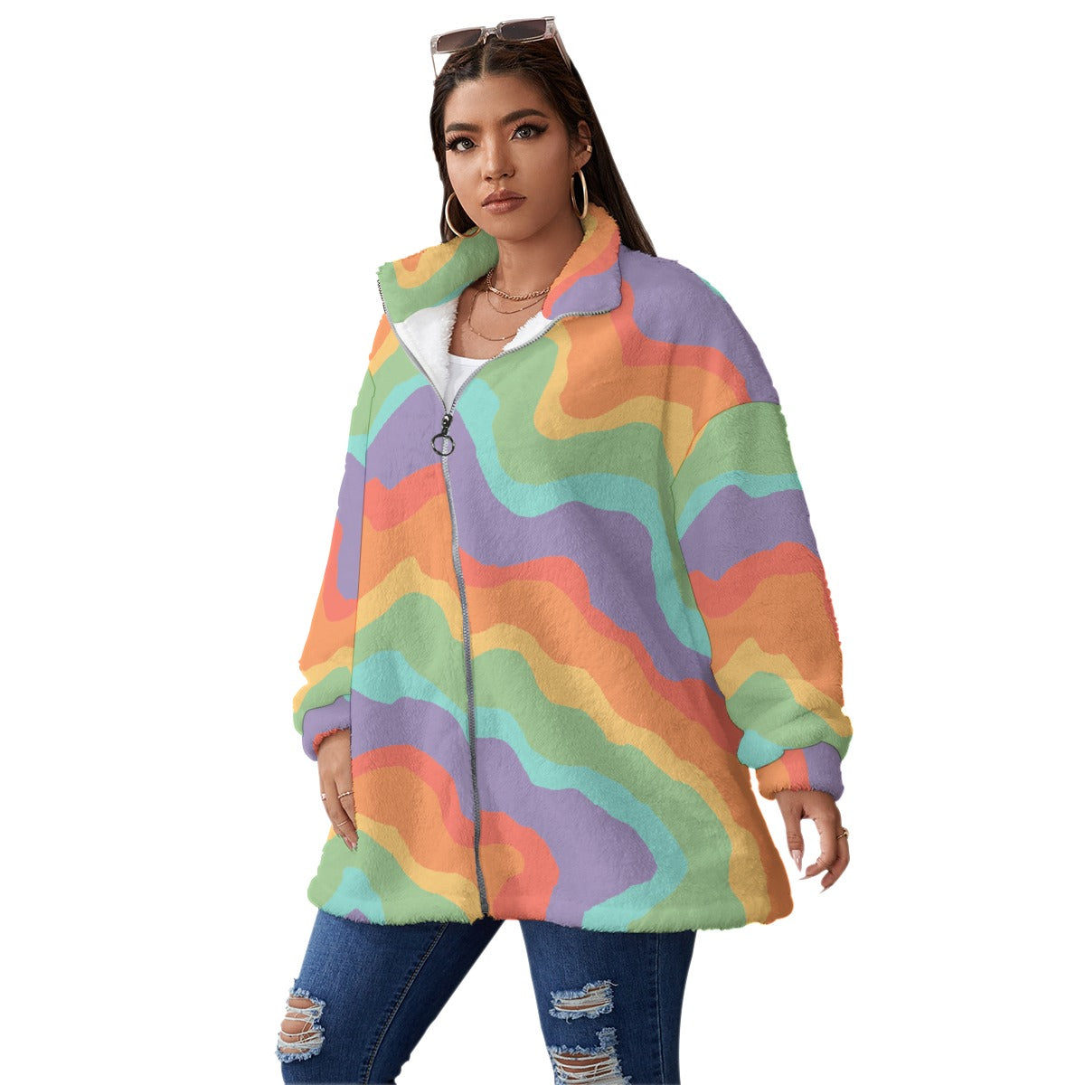 Colorful Carnival Women's Fleece Coat