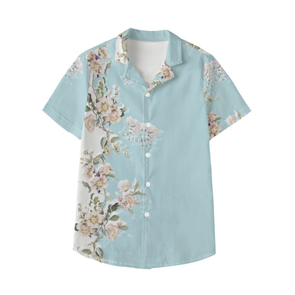 Floral Button Up Kid's Hawaiian Vacation Shirt | 115GSM Cotton poplin