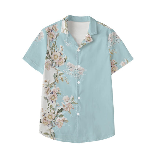 Floral Button Up Kid's Hawaiian Vacation Shirt | 115GSM Cotton poplin