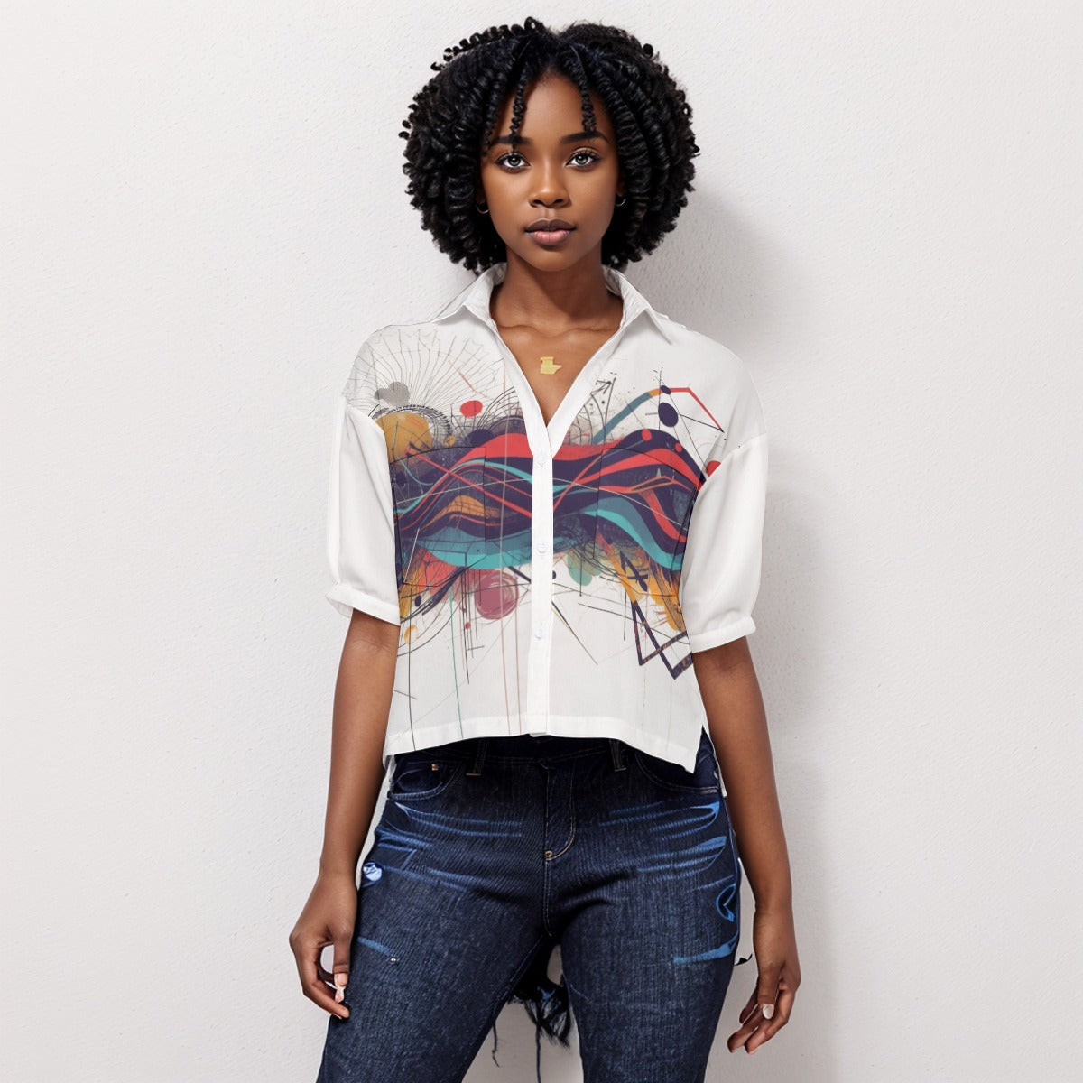 LV Signature Women's V-neck Blouse