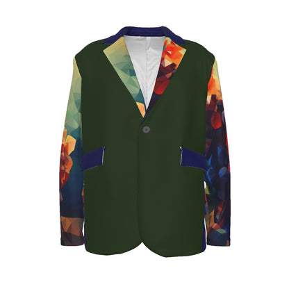 Floral Gentleman Men's Casual Flat Lapel Collar Blazer | 245GSM Cotton