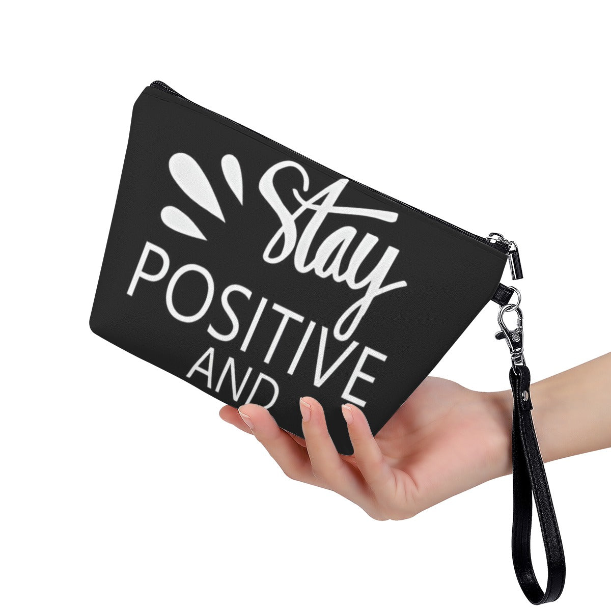 Stay Positive Cosmetic Bag With Black Handle