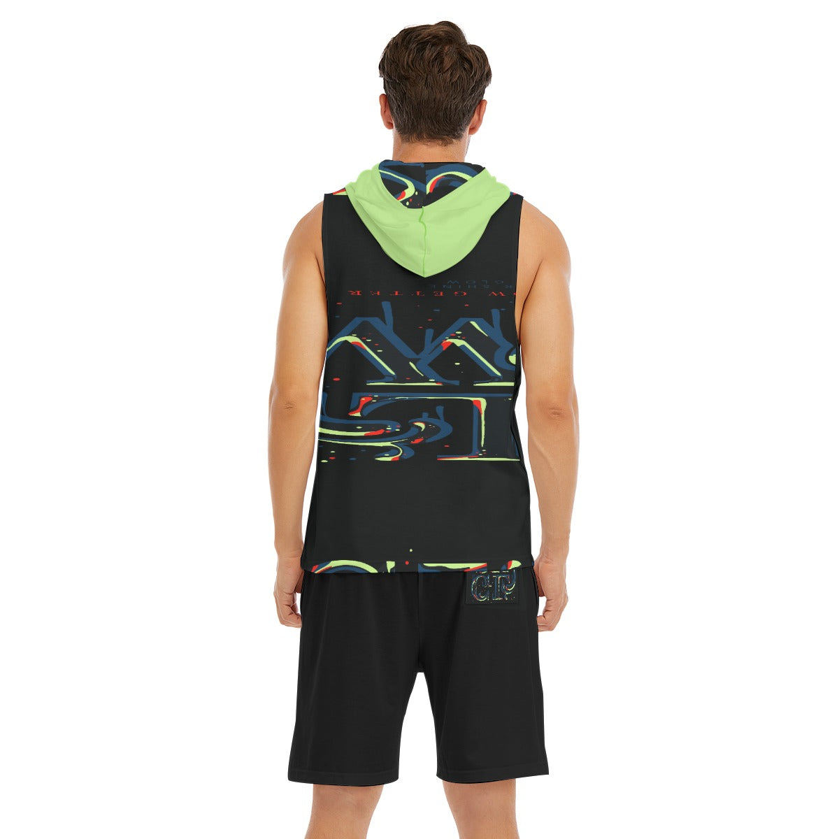 Glow Men's Sleeveless Vest And Shorts Set