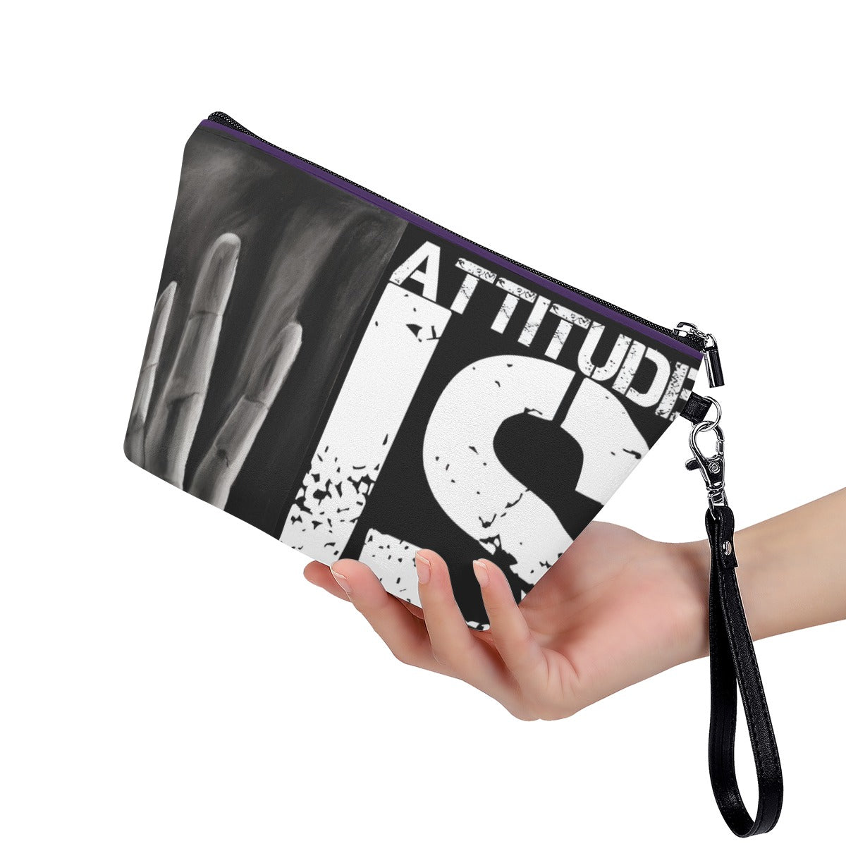 Attitude is everything Cosmetic Bag With Black Handle