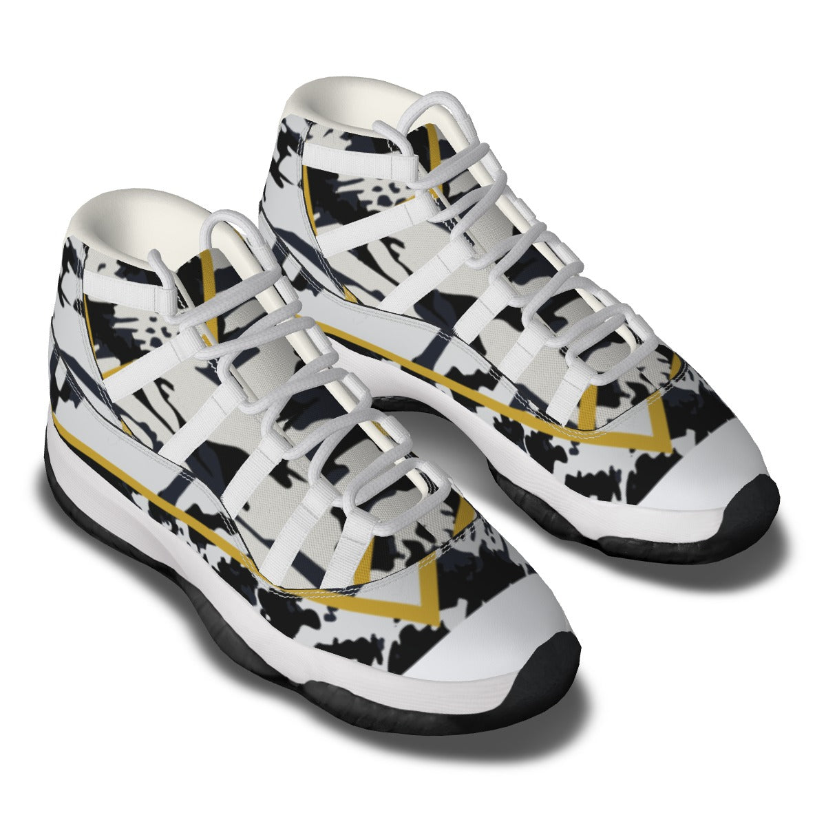 Gold Streak Men's High Top Basketball Shoes