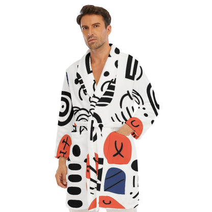 Colorful Chaos  Men's Borg Fleece Robe