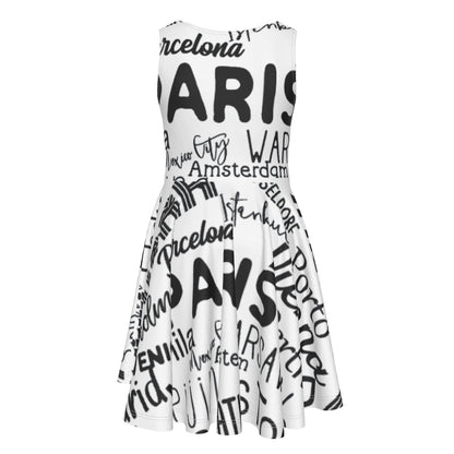 All over the world Kid's Sleeveless Vest Dress