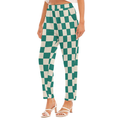 Checkered Women's Loose Straight-leg Pants