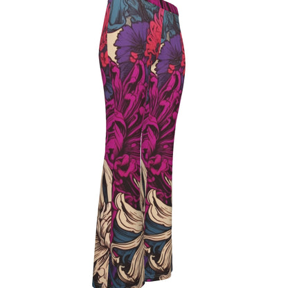 Floral Flare Women's Skinny Flare Pants