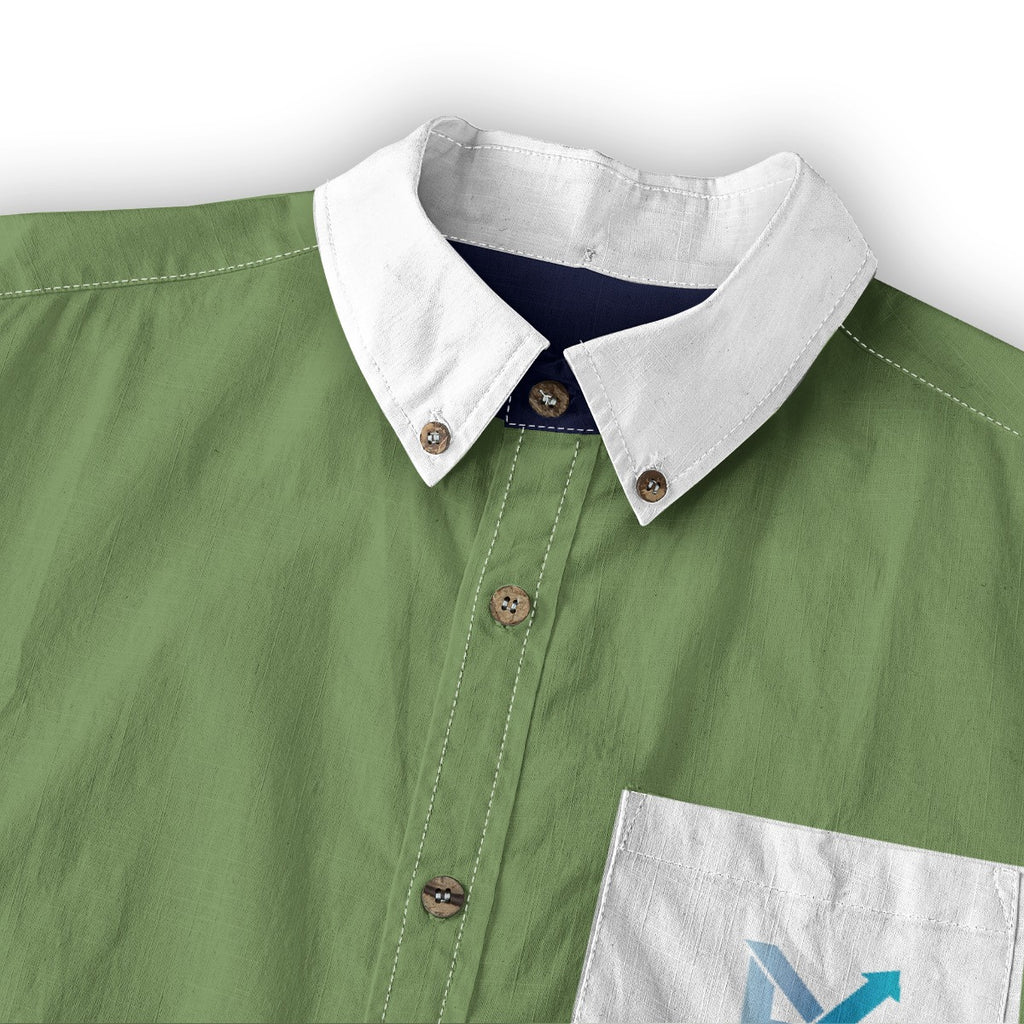 Color block Men's Cotton Button Up Shirt