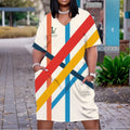 Stripe Search Women's V neck Dress