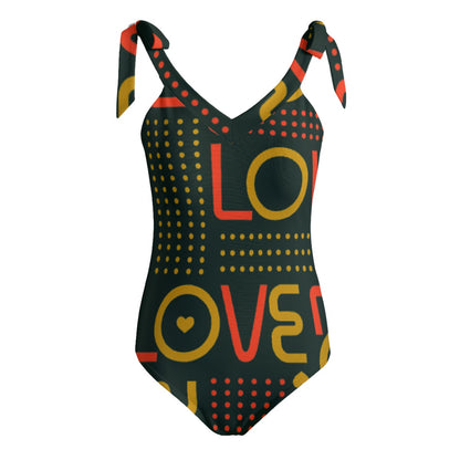 Love Women's Tie Shoulder Onepiece Padded Swimsuit