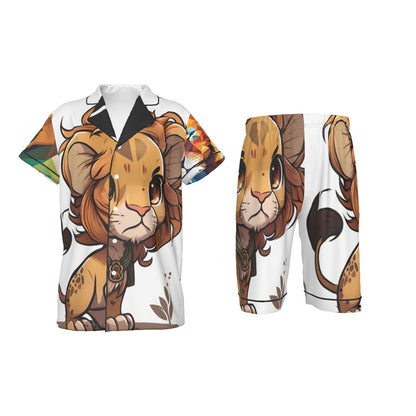 Cub Love Kid's Imitation Silk Short Pajamas