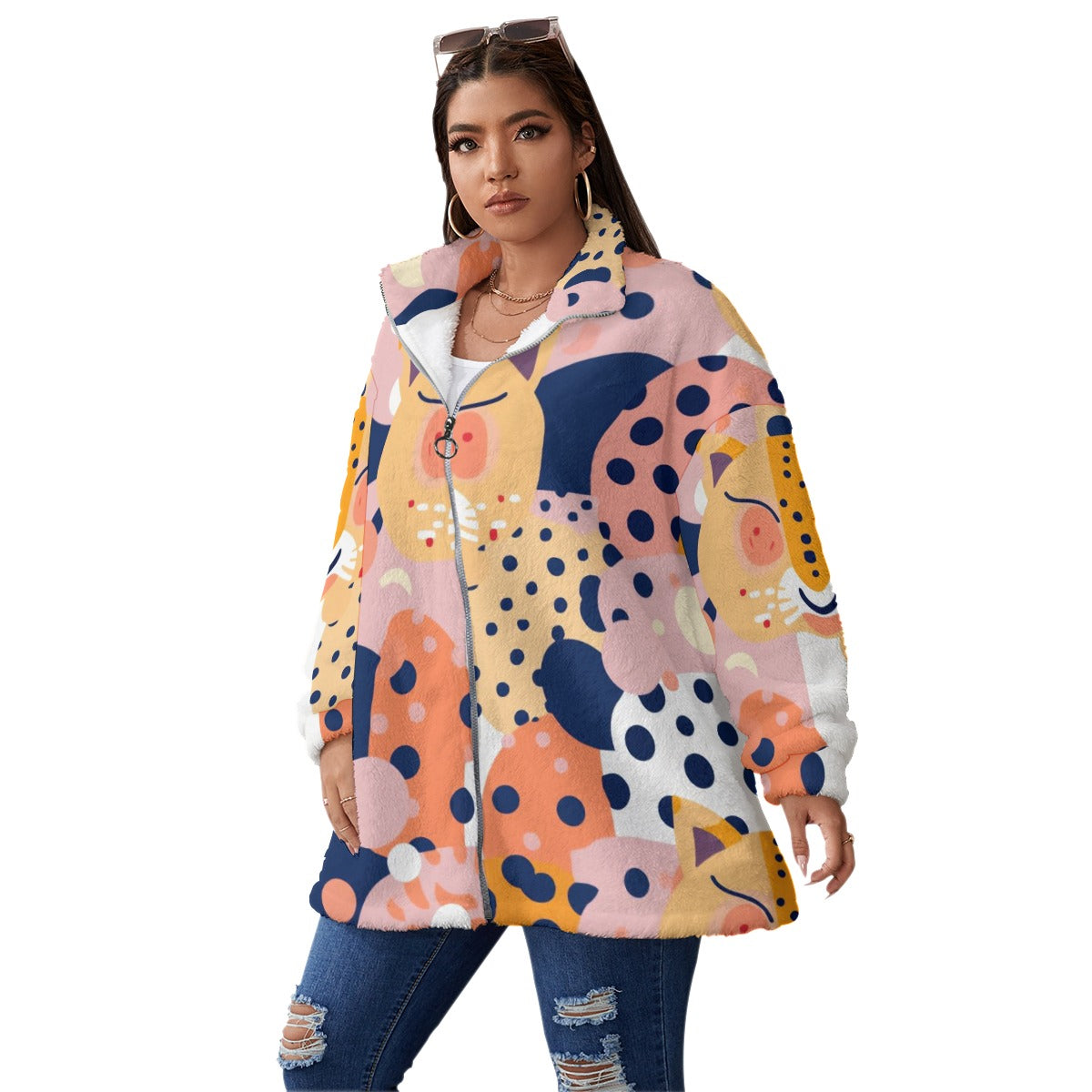 Dots and Roars Women's Fleece Coat