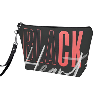 Black Heart Cosmetic Bag With Black Handle