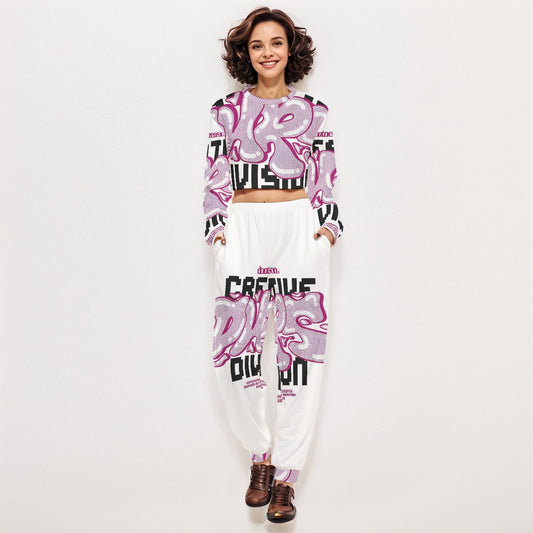 Creative Vision Women's Crop Sweatshirt Suit