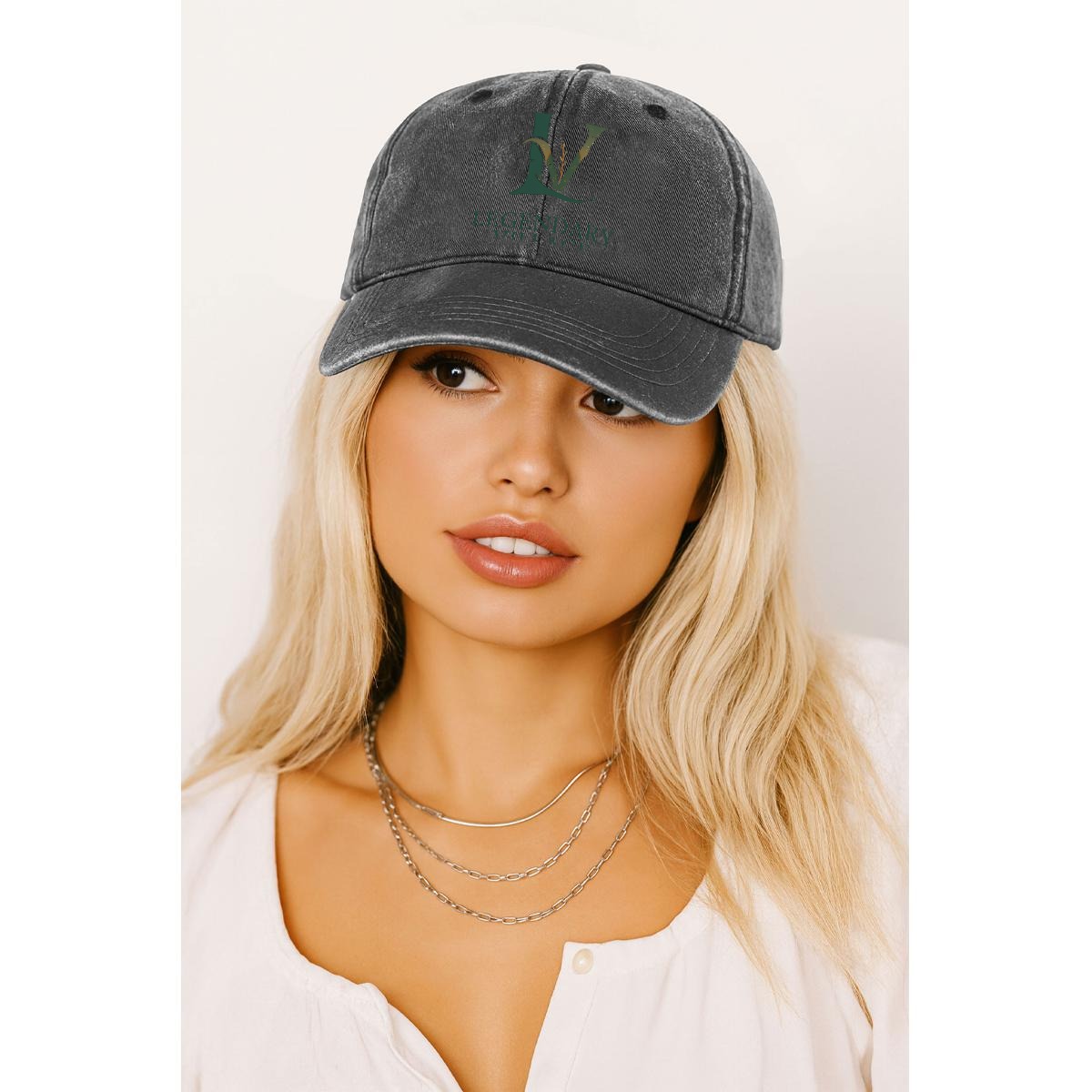 Logo Washed Denim Baseball Cap