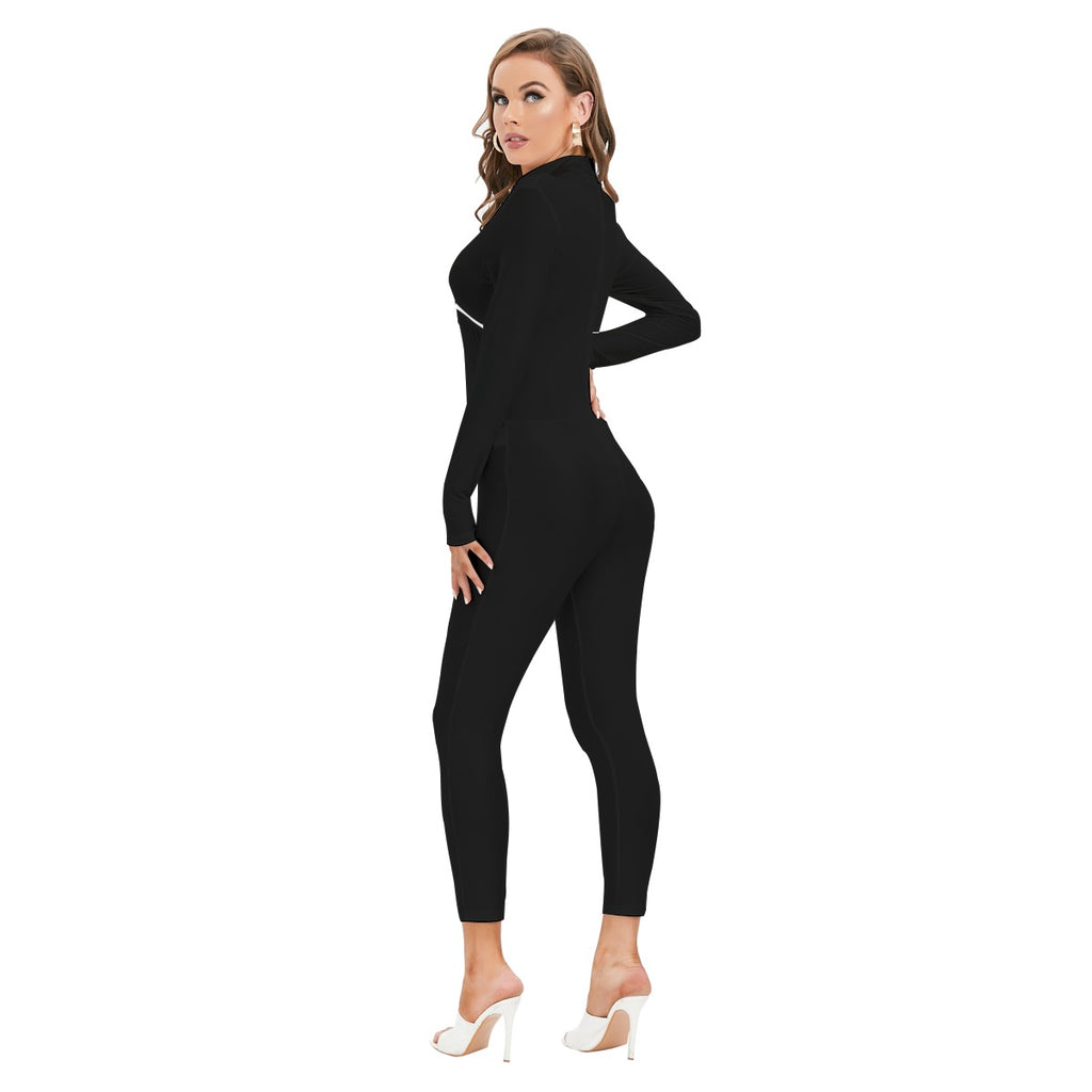 Women's Long Sleeved Catsuit with Zipper