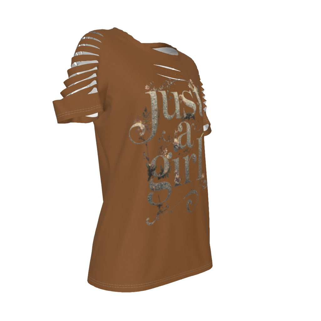 Just a girl Women's Ripped T-Shirt