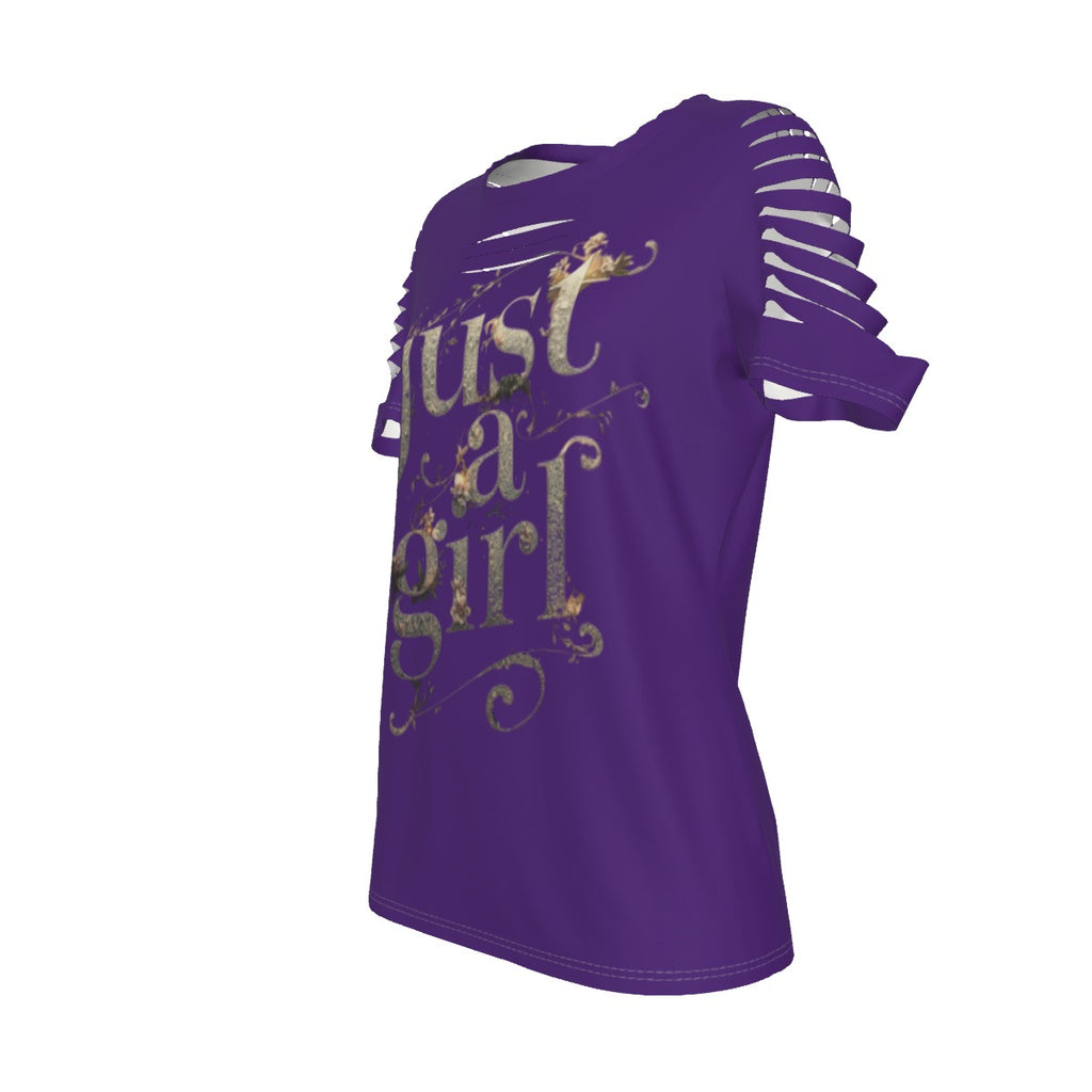 Just a girl Women's Ripped T-Shirt