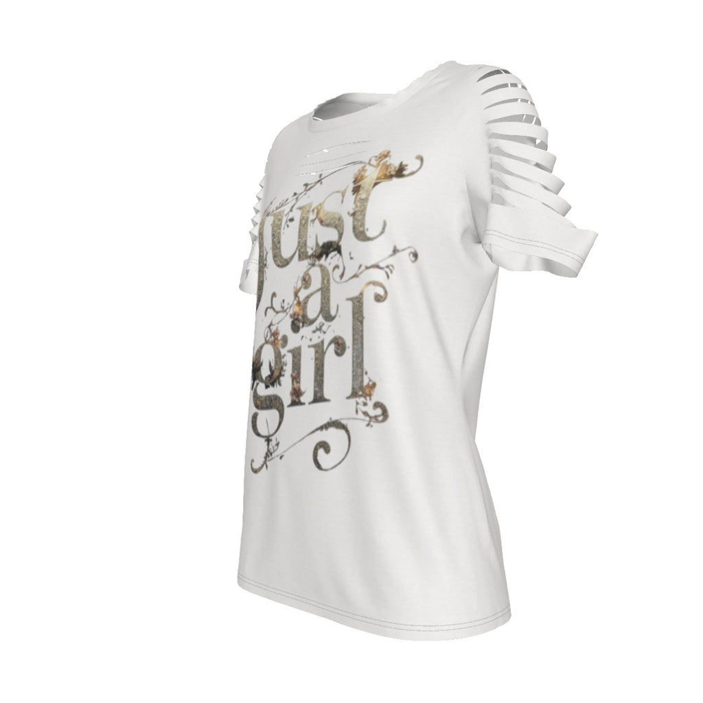 Just a girl Women's Ripped T-Shirt