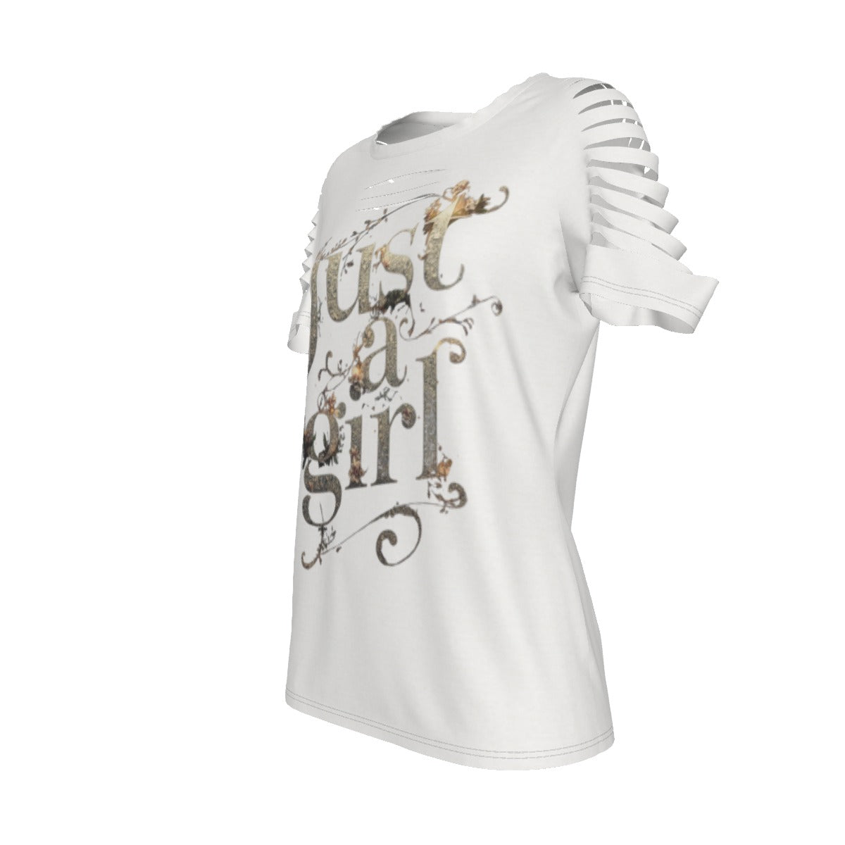 Just a girl Women's Ripped T-Shirt