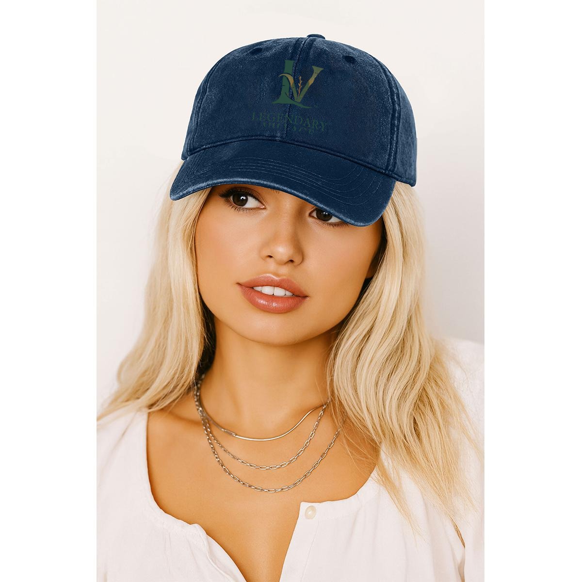 Logo Washed Denim Baseball Cap