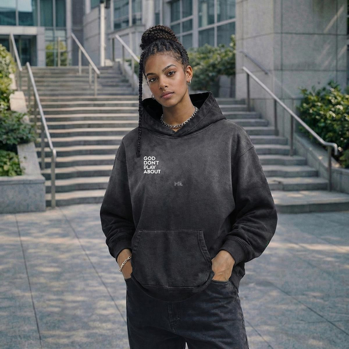 LV Me Vintage Wash Pullover Hoodie|420GSM DTF
