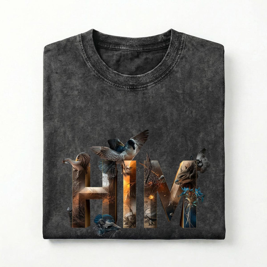 Him LV Men's washed T-shirt